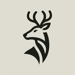 a vector of a deer head with antlers