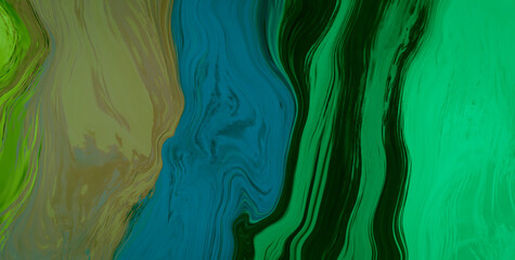 Artistic Exploration of Green Paint Strokes