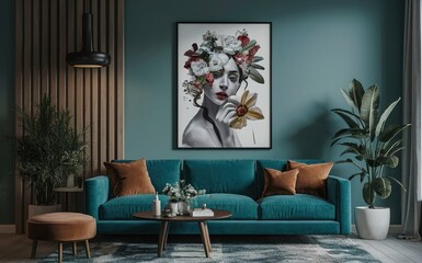 Portrait of a woman with flowers