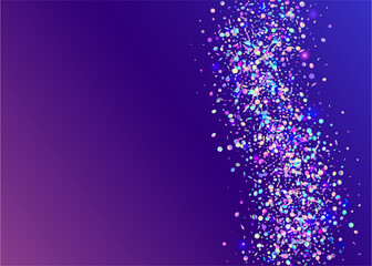 Hologram Background. 3d Surprise Backdrop. Carnival Effect. Purple Laser Tinsel. Light Concept. Cristal Dust. Neon Paper. Digital Banner. Blue Hologram Background