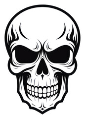 PNG  Skull black white logo.