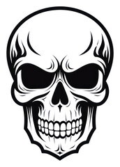 Fototapeta premium PNG Skull black white logo.