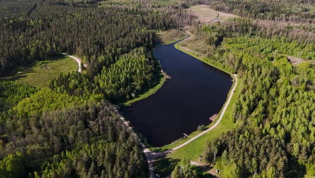 Wyżary reservoir in spring, Podlasie, Polska