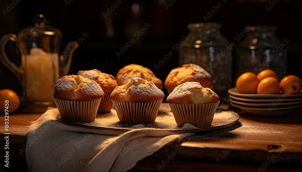 Wall mural muffins on the table - Wall murals