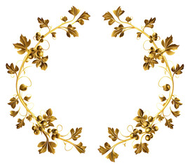 Fototapeta premium PNG Grape vine gold jewelry white background.