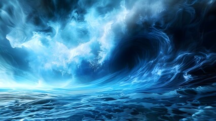 Whirlpool forming in digital ocean. Concept Digital Ocean, Whirlpool Formation, Tech Innovation, Data Visualization