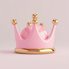 Simple Pink Crown with Golden Accents