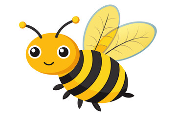 Bee cartoon isolated on white background. Vector illustration. 