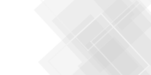 White color technology concept geometric line vector background. Abstract white and gray background design white transparent material in triangle and squares shapes.