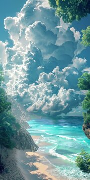 The beach is so beautiful that it looks fake