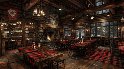 Log Cabin Cafeteria Ambiance, generative ai