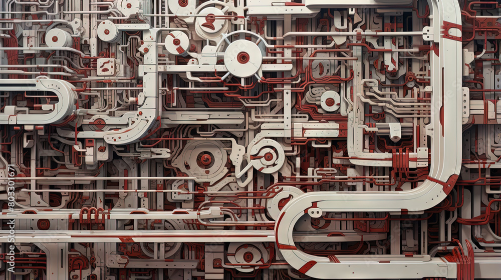 Poster background with metallic panels texture, wires and circuit. spaceship hull wall technology backgroun