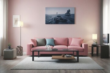 modern living room with sofa