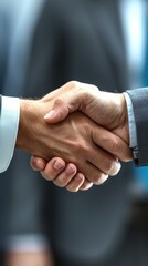 Businessmen shaking hands, close up