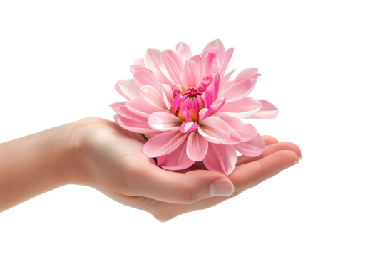 female hands with flower - Powered by Adobe