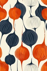 Fototapeta premium Retro seamless pattern with hand drawn abstract shapes