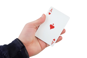 playing cards in hand