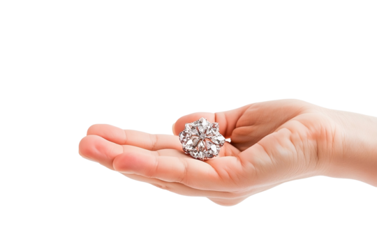 hand with diamond ring