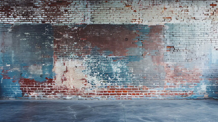 Empty room with large brick wall