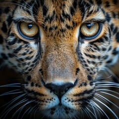 Close up of a leopard's face