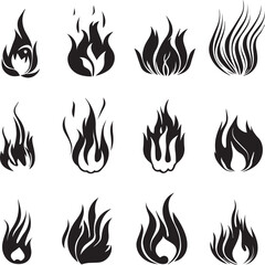 set of fire icons