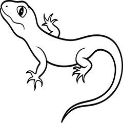 Lizard coloring pages. Lizard animal outline. Reptile line art