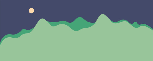 simple horizontal grassy landscape in vector.atmospheric view in flat style.template for background wallpaper banner