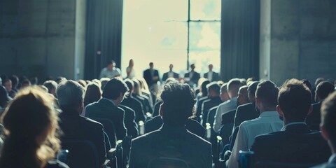 Business conference with diverse audience