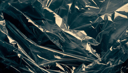 Abstract texture of wrinkled, crumpled plastic texture. for environmental or recycling concepts.
