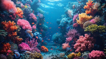 Fototapeta premium Diversity in the Deep Blue, generative ai