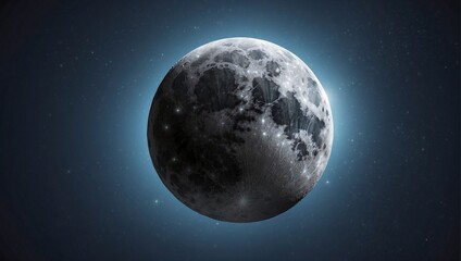 Realistic image of Moon on a transparent background.