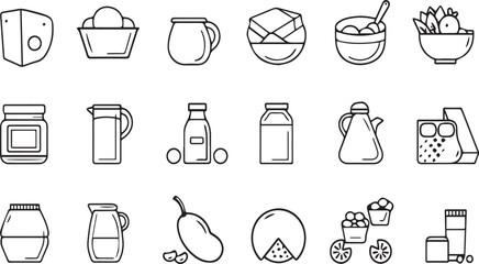 set of fast food icons