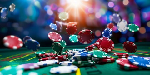 A Close-up Shot of a Pile of Casino Chips