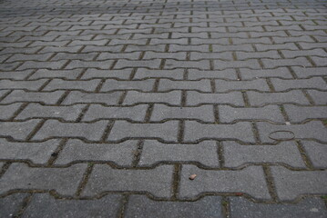 gray paving stones in the driveway 