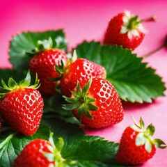 strawberries on a white background