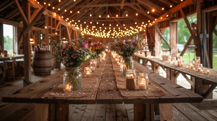 Farmhouse Chic Party Venue, generative ai