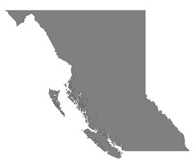 Outline of the map of  Canada, British Columbia