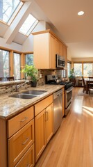 Fototapeta premium Bright and Airy Kitchen With Vaulted Ceiling