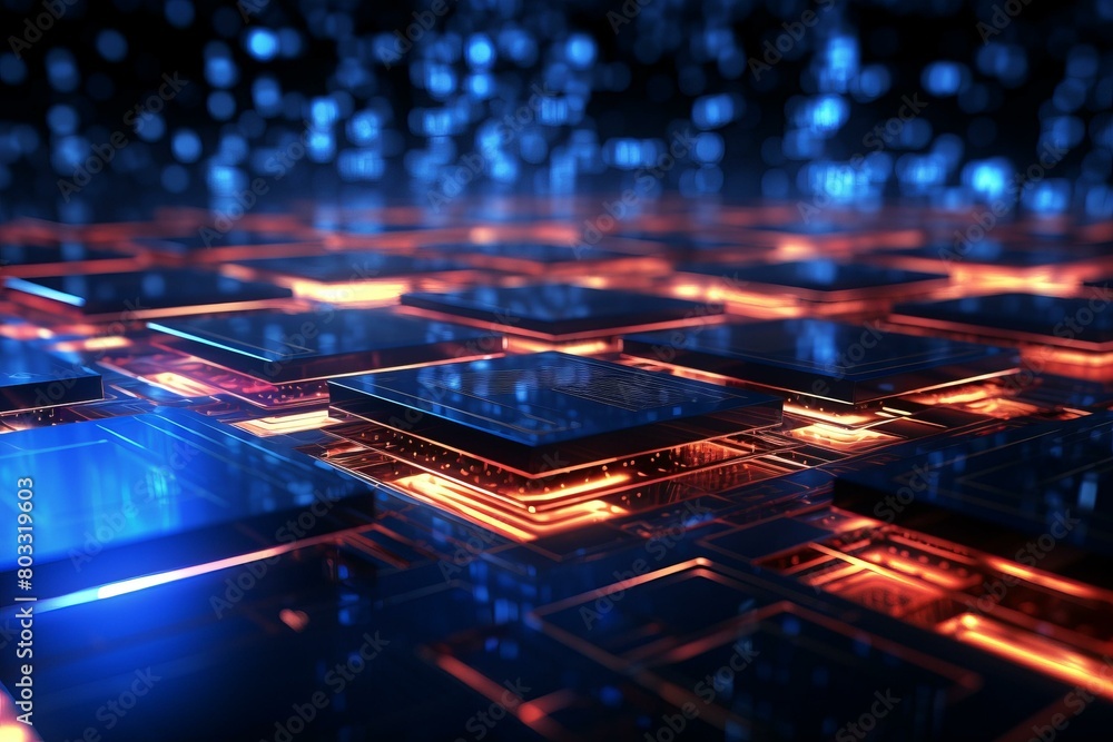 Poster abstract futuristic illustration of a quantum processor