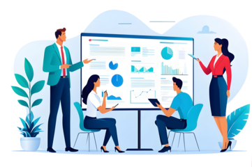 Dynamic business team brainstorming startup ideas with transparency. Skills, teamwork, and collaboration concept.