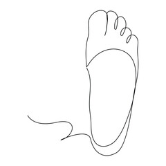 Foot elegance female leg in Continuous one line drawing illustration art vector design
