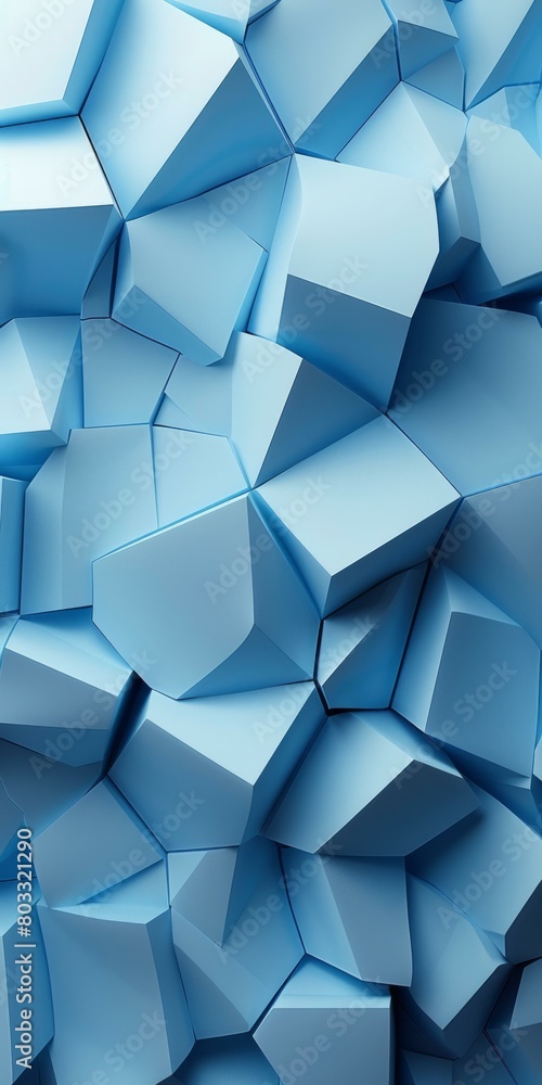 Poster blue abstract geometric background with 3d cubes and rectangles