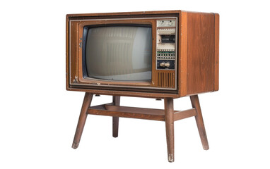 Old TV Set isolated on Transparent background.