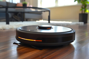 Smart robot vacuum cleaner in the room