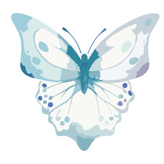 Watercolor butterfly vector illustration on white background.