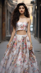 Fototapeta premium Young beautiful woman in fancy dress