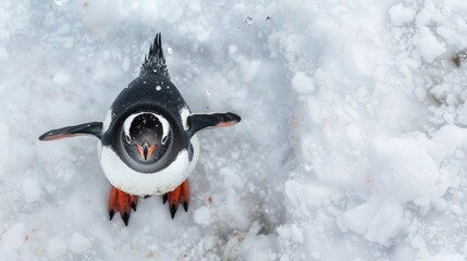 Penguin on the snow