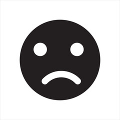 Fototapeta premium Face smile icon positive neutral. Happy face emoji vector icon. Black color and simple solid, Symbol, vector illustration.