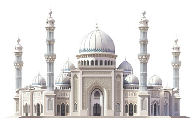 Mosque Architecture isolated on Transparent background.