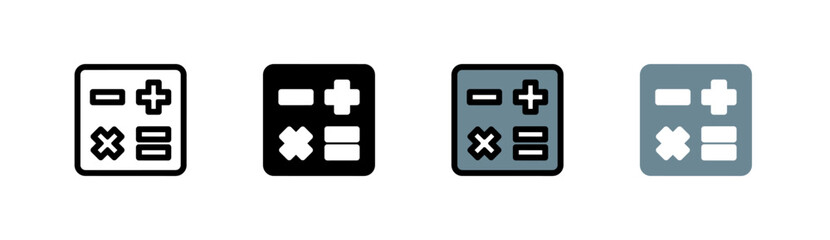 Calculator icon on white background.  symbol calculator.  flat style and color.  for web and mobile design.
